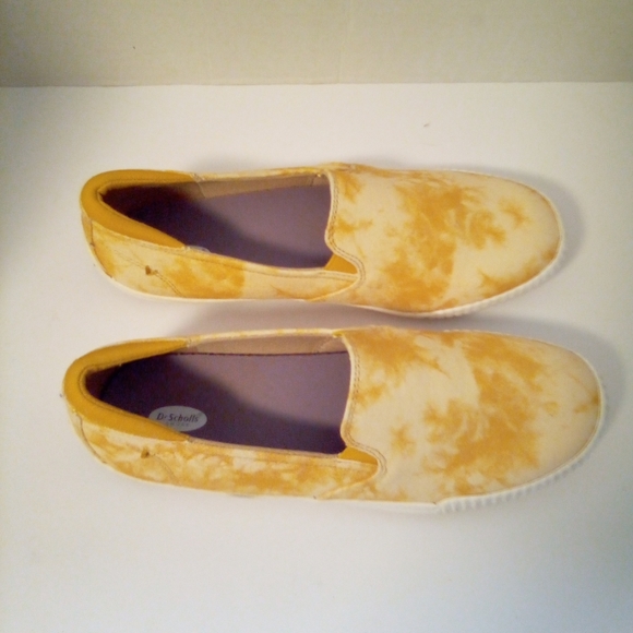 Dr. Scholls Jot It Down Deck Shoes Yellow Tie Dyed Slip-On Size 6.5 Pre-owned - Picture 3 of 11